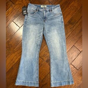 Rock & Roll Denim Womens Mid Rise Trouser Jean 30x30 Stretch Flare Cowgirl Flare